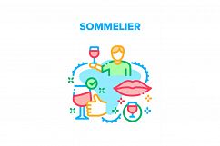 Sommelier Job Vector Concept Color Illustration Product Image 1