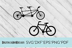 Tandem Bike and Single Bike  SVG Cutting File  Product Image 1
