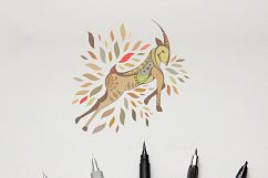 Boho | Bohemian Hand Drawn Ibex | SVG | PNG | EPS Product Image 1