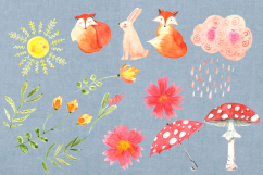 Sleepy Cloud Watercolor Clip Art Set Product Image 2