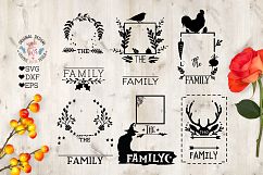 Family Name Monogram Frames Bundle SVG, DXF, EPS Product Image 2