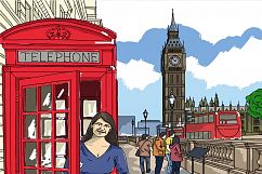 London illustration hand painted vector Product Image 1