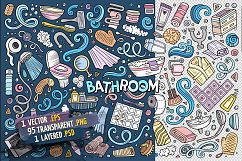 Bathroom Doodle Cartoon Objects &amp; Elements Set Product Image 2