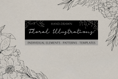 Floral Illustrations, Sketchy Hand Drawn Botanical Illustrations Product Image 1