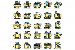 Compressor icons set vector flat Product Image 1