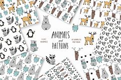 Animals &amp; patterns for baby nursery Cute baby illustrations Product Image 1