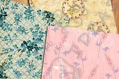 Vintage Floral Digital Papers, Shabby Chic Scrapbook Papers Product Image 3