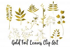 Gold Foil Leaves Clip Art Product Image 1