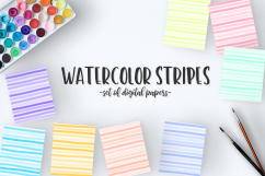 Watercolor Stripes - High Quality Digital Papers Product Image 1