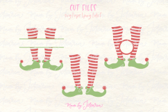 Christmas Elf Svg as Monogram Elf Legs Svg for Kids Shirts Product Image 1