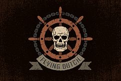 Pirate logos set with grunge Product Image 6