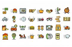 Food delivery service icons vector flat Product Image 1