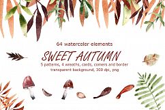 Sweet Autumn - Watercolor Clip Art Set Product Image 1