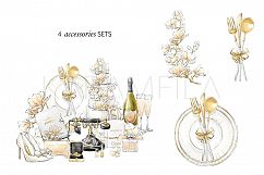 Bride and Groom Wedding Clipart Product Image 7