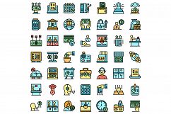 Bank teller icons set vector flat Product Image 1