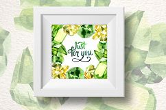 Aquarelle yellow and green crystal PNG set Product Image 6
