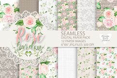Watercolor Roses flowers digital paper Product Image 1