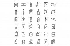 Bio fertilizer icons set, outline style Product Image 1