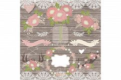 Ranunculus, mason jar, wreath Product Image 1