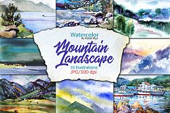 Watercolor Mountain Landscapes Product Image 1