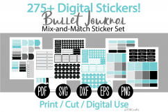 Bullet Journal and Planner Sticker Set - Black and Teal Product Image 1