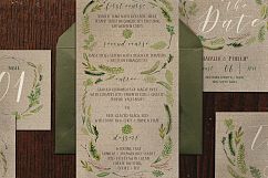 Watercolor Foliage Wedding Invitation Suite Product Image 5