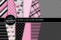 Pink Parisian Clipart Graphics &amp; Digital Paper Patterns Bundle Product Image 2