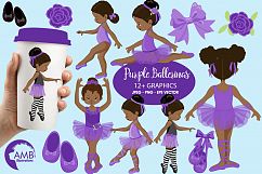 Ballerinas in purple clipart, graphics illustration AMB-1947 Product Image 1