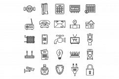 Smart utilities icons set, outline style Product Image 1