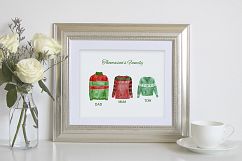 Hand Painted Watercolor Christmas Jumpers Variety Clipart Product Image 6