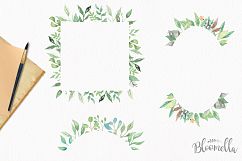 Watercolor Leaf Frames Green Leaf Clipart Borders Product Image 7