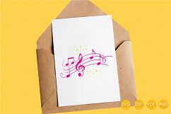 music-notes cutting files svg, dxf, pdf, eps included - cut files for cricut and silhouette - Cutting Files SG Product Image 3