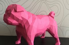 Pug Dog Papercraft, Paper Pug, Dog Statue, Puppy Pug, Paper Animals, Papertoy, Home Decor, Pug Dog, 3D papercraft model, lowpoly DIY, hobby Product Image 3