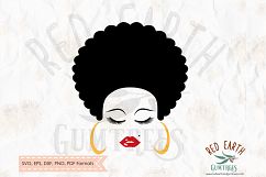 Afro hair woman with lashes and lips in SVG, DXF, PNG, EPS Product Image 1
