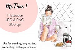 Fashion illustration clipart - Me Time1 Product Image 1