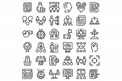 Contribute work icons set, outline style Product Image 1