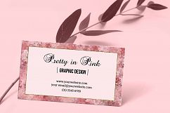 Elegant Pink and Gold Business Card Template Product Image 3