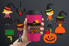 Halloween at school graphic design illustrations Product Image 1