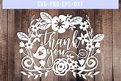 Thank you SVG Cut File, Wedding Paper Cutting, DXF EPS PNG Product Image 2