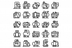 Compressor icons set, outline style Product Image 1