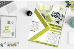 Real Estate Business Flyer Template Design with Green Colour Product Image 2
