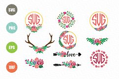 Flower Monogram SVG Product Image 1