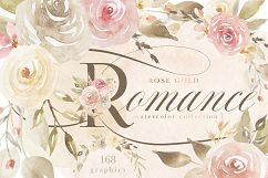 Rose Gold Romance Watercolor Flowers Product Image 1