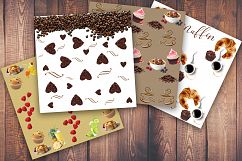 Coffee, Coffee cup, Muffin, scrapbook paper, scrapbooking Product Image 2