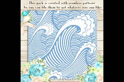 100 Seamless Wave Pattern Digital Papers, Sea Ocean Nautica Product Image 3
