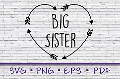 Tribal Heart Arrow, Big Sister Shirt, Big Sister Svg Product Image 1