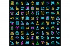 Veterinarian icons set vector neon Product Image 1