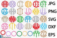 Circle Monogram Alphabet V1 - Clip art / Cutting Files - 40c Product Image 1