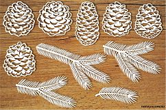 Pine cones and Pine branches SVG Files. Product Image 1