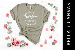 Heather Stone Bella Canvas 3001 Tee Shirt Mockup Flowers Product Image 1